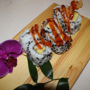 Scampis tempura avocat